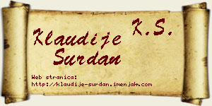 Klaudije Surdan vizit kartica